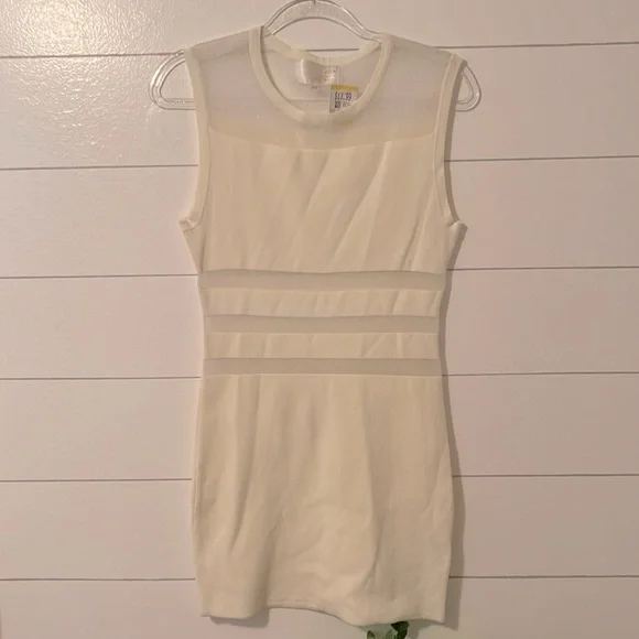 J.O.A. | Dresses | Joa Neck Splicing Sheer Mesh Sleeveless Casual Bodycon  Mini Dresses
